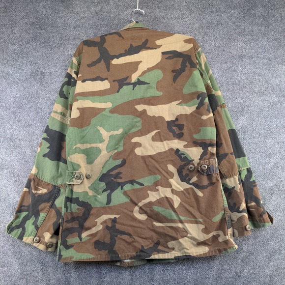 U.S. Army Men's Woodland Camouflage Combat Coat Brown Green Size Small Long - Picture 3 of 12